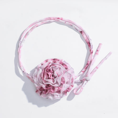 Camellia Flower Tie Choker Necklace