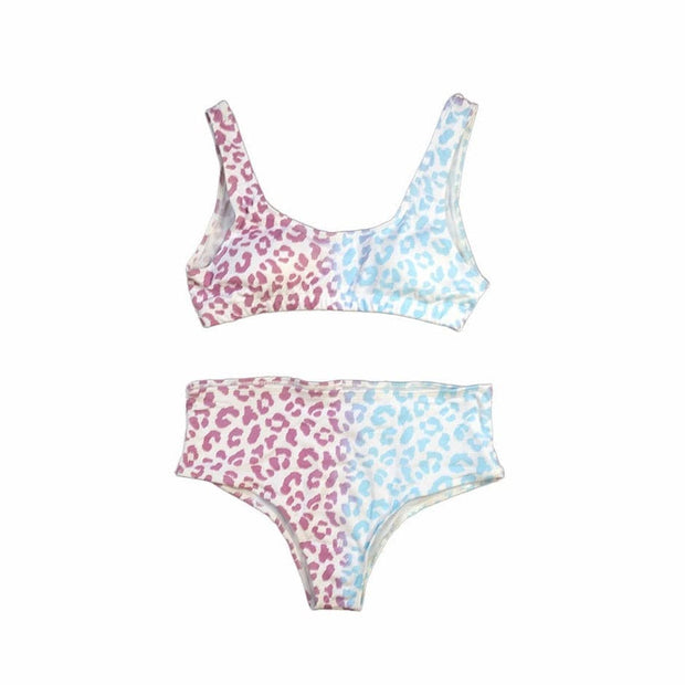 Cheetah Print Color Changing Two Piece for Girls Changing - Kameleon Swim