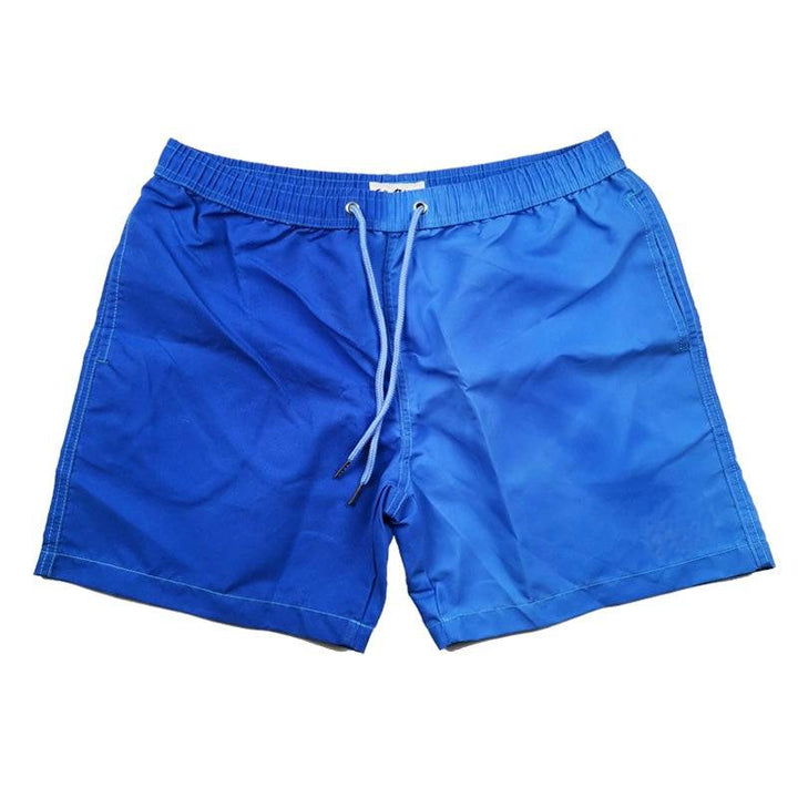 Kameleon's atlantic color changing swim trunks.  They change from a dark blue to a lighter blue.  It is a more subtle change when temperature activated. KameleonSwim