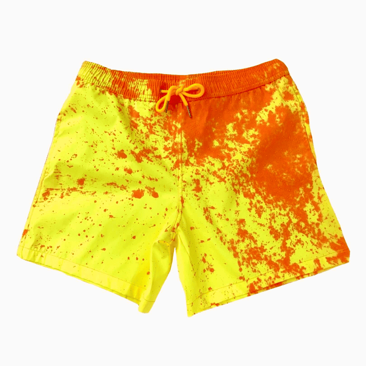 Sunburst color changing swim trunks that go from orange to yellow when temperature increases or decreases - Kameleon Swim