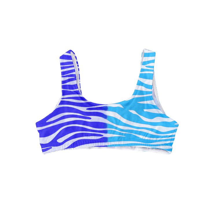 Color Changing Zebra Print High Waisted Bikini Top - Kameleon Swim