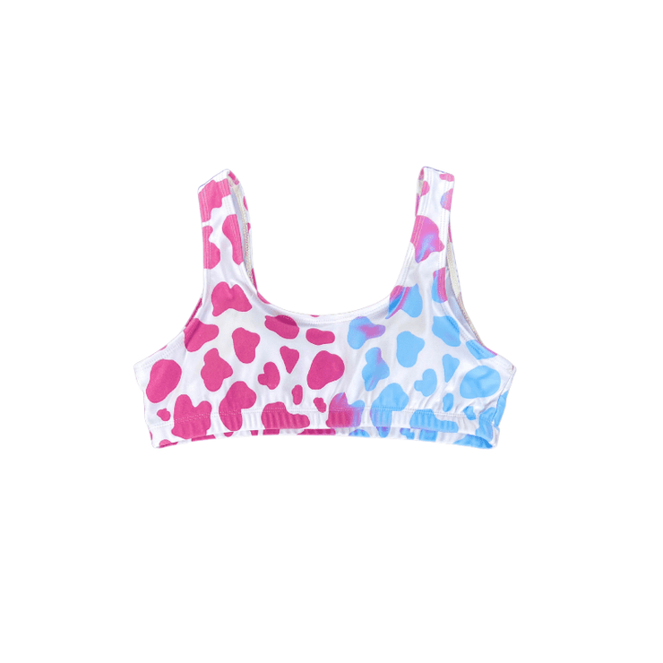 Color Changing Cow Print High Waisted Tops - Kameleon Swim