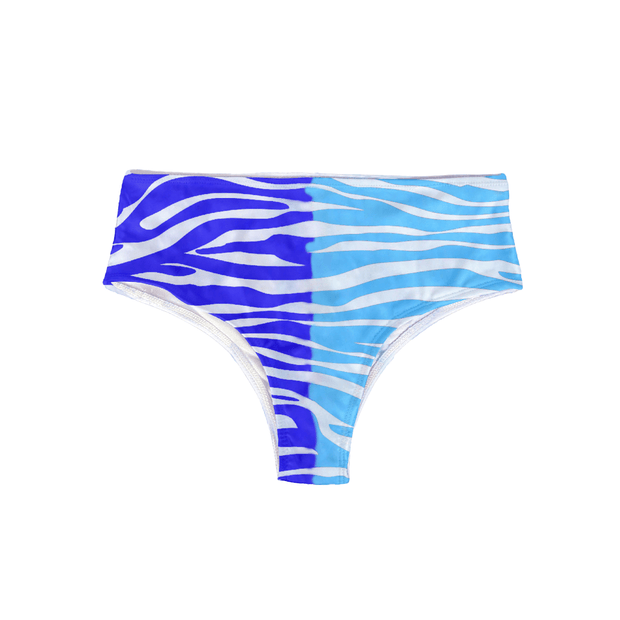 Color Changing Zebra Print High Waisted Bottom - Kameleon Swim